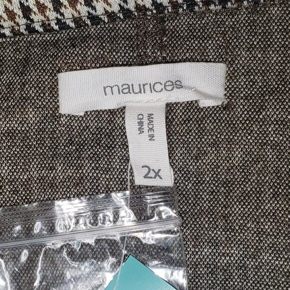 Maurice’s Plus 2X Houndstooth Soft Blazer – Green Gray Black Knit, NWT - Picture 7 of 9
